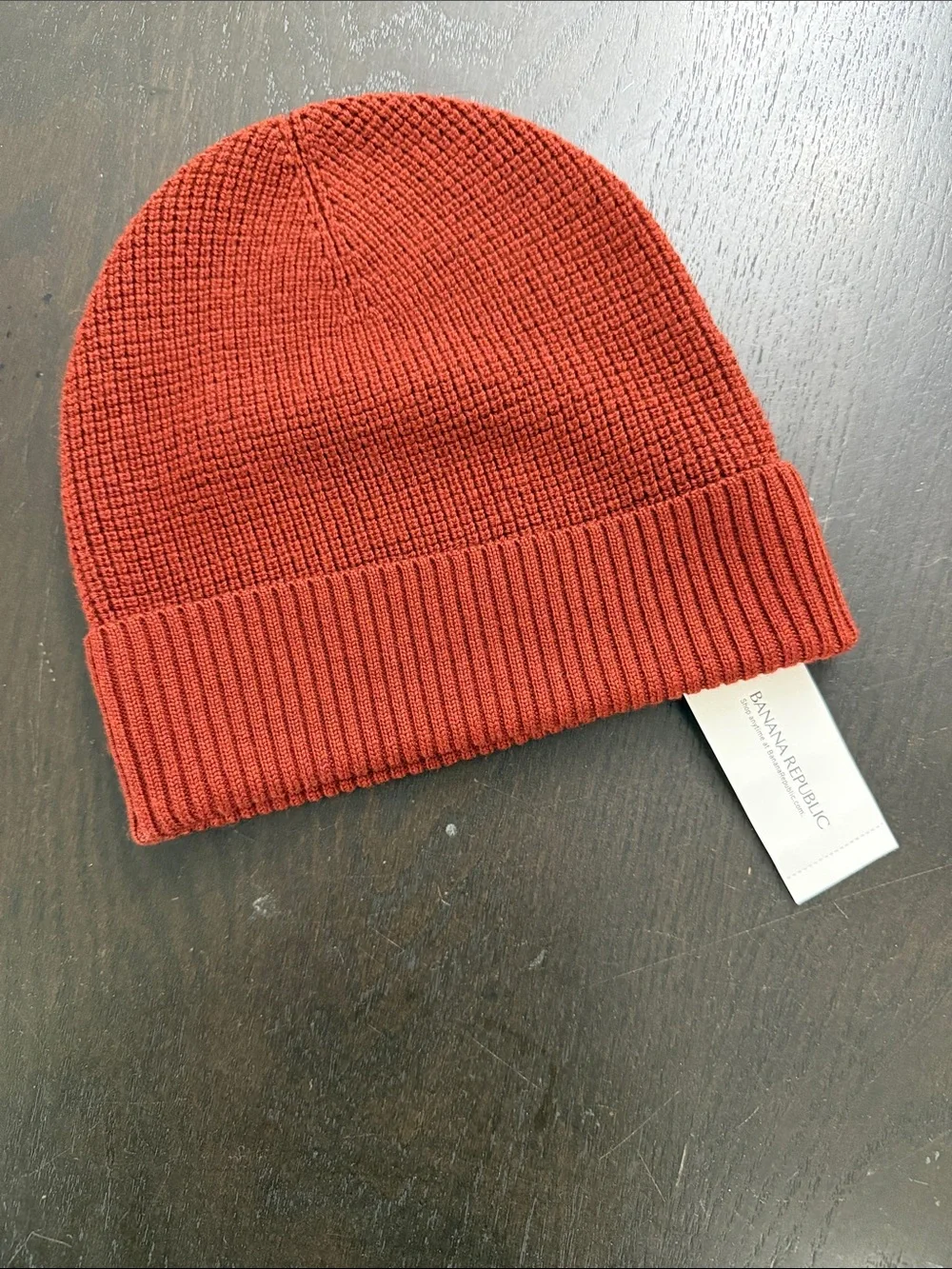 Banana Republic Brick Red Ribbed Knit Beanie